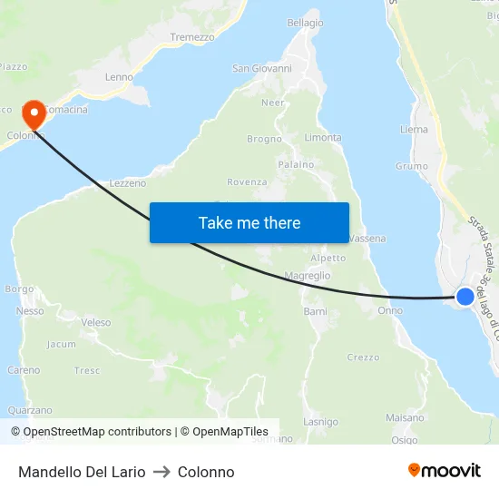 Mandello Del Lario to Colonno map