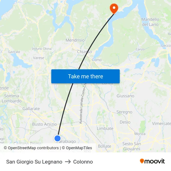 San Giorgio Su Legnano to Colonno map
