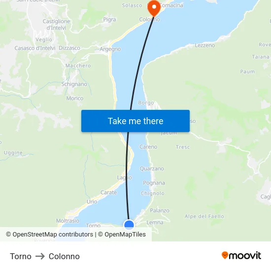 Torno to Colonno map
