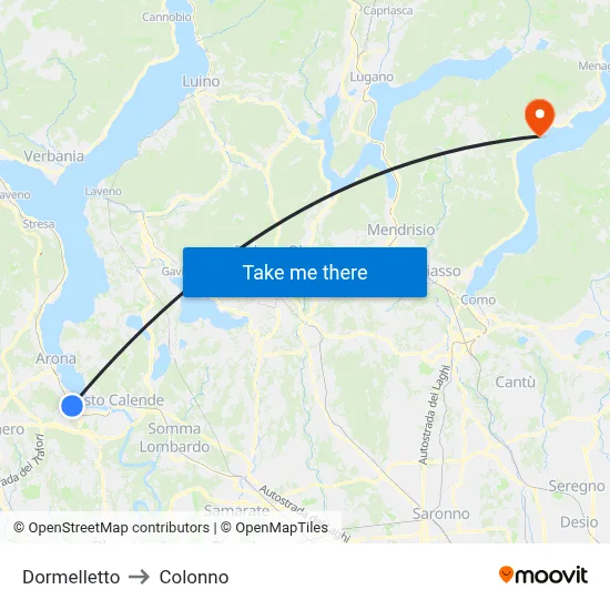 Dormelletto to Colonno map