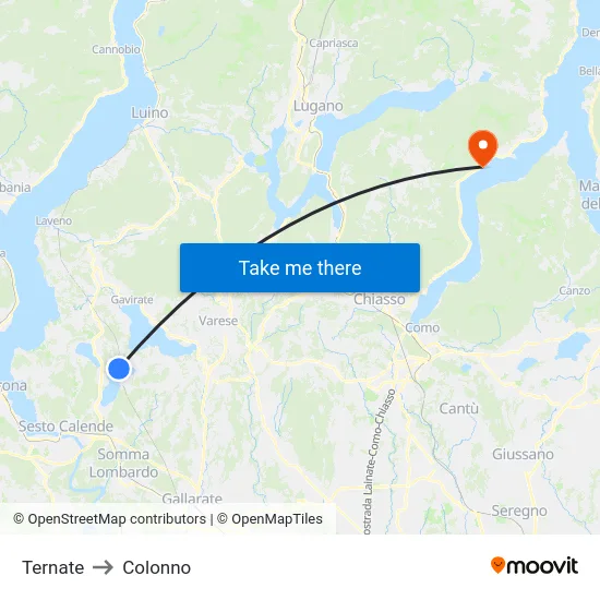 Ternate to Colonno map