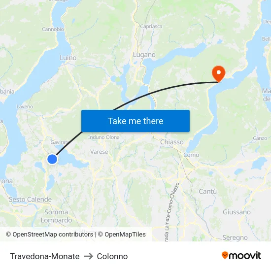Travedona-Monate to Colonno map
