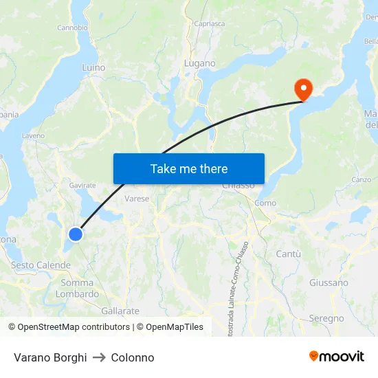 Varano Borghi to Colonno map