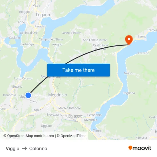 Viggiù to Colonno map