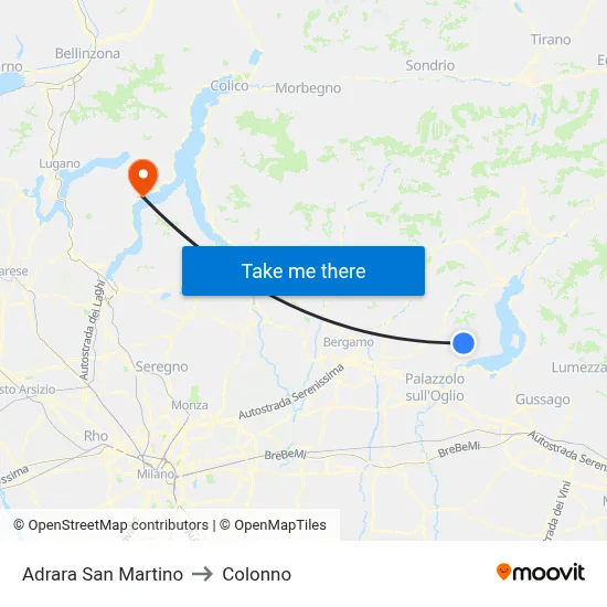 Adrara San Martino to Colonno map