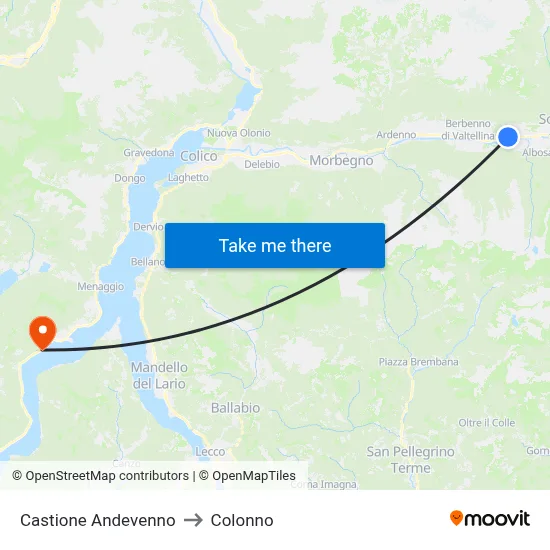 Castione Andevenno to Colonno map