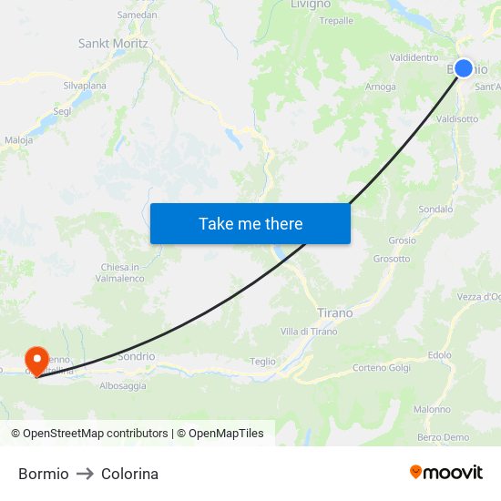 Bormio to Colorina map