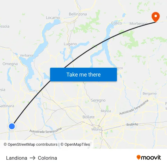 Landiona to Colorina map