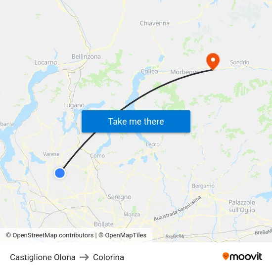 Castiglione Olona to Colorina map