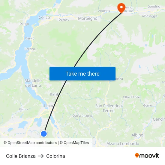 Colle Brianza to Colorina map