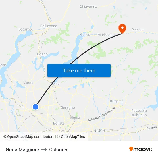 Gorla Maggiore to Colorina map