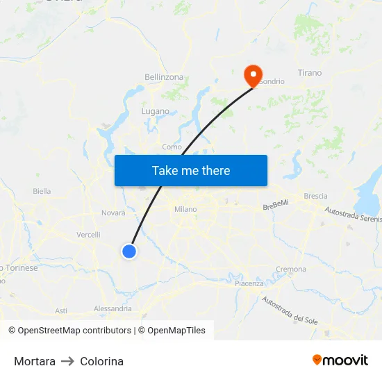 Mortara to Colorina map