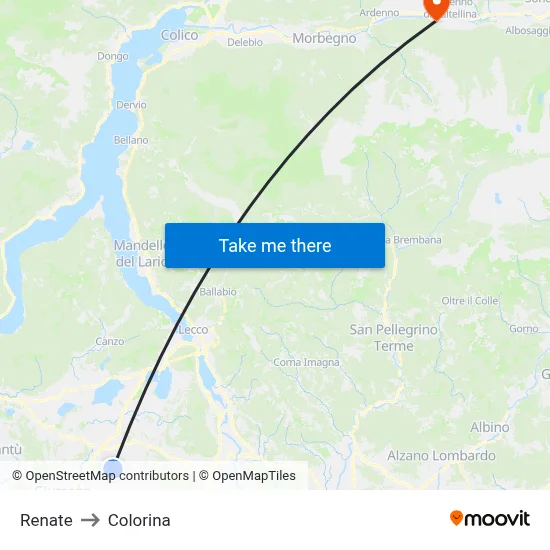 Renate to Colorina map