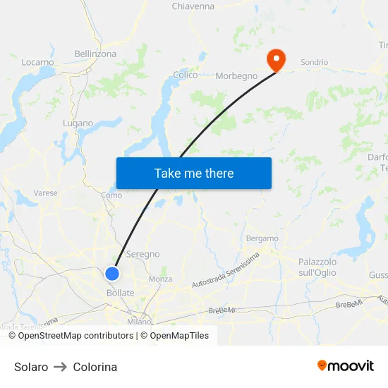 Solaro to Colorina map