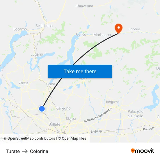 Turate to Colorina map