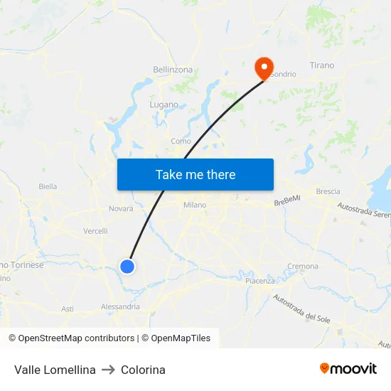 Valle Lomellina to Colorina map