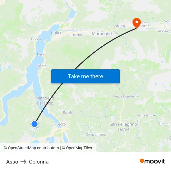 Asso to Colorina map