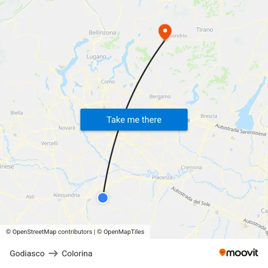 Godiasco to Colorina map