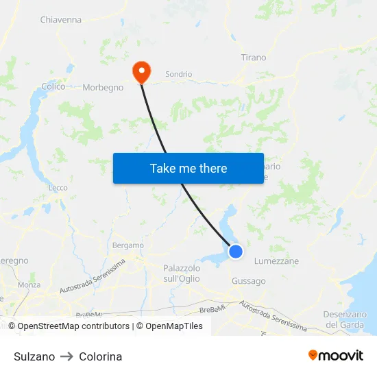 Sulzano to Colorina map