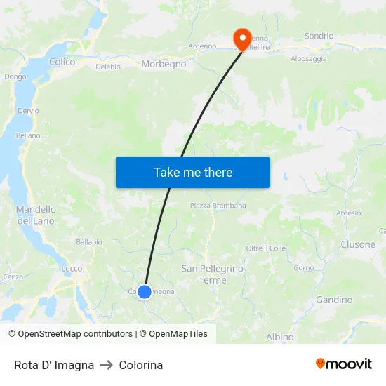 Rota D' Imagna to Colorina map