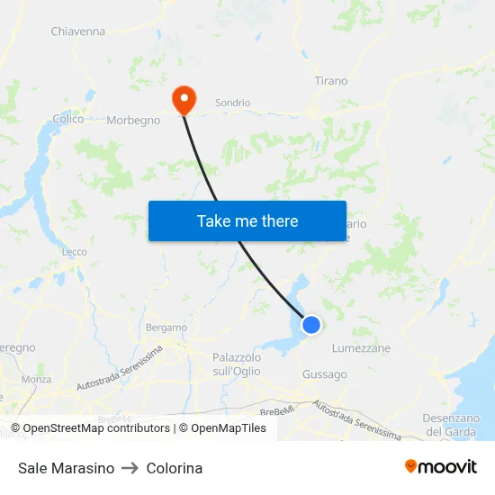 Sale Marasino to Colorina map