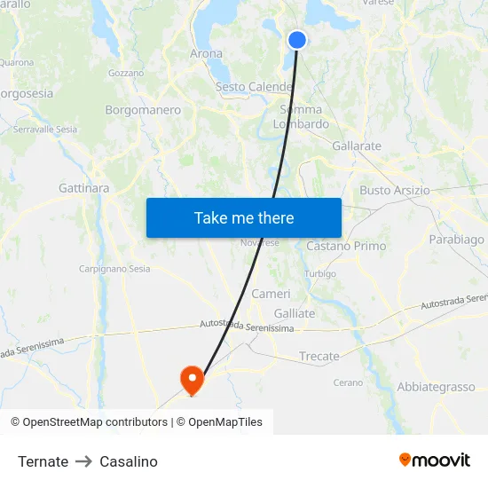 Ternate to Casalino map
