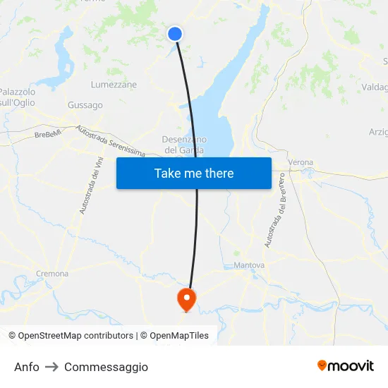 Anfo to Commessaggio map