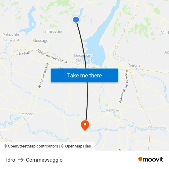 Idro to Commessaggio map