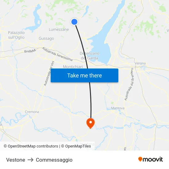 Vestone to Commessaggio map
