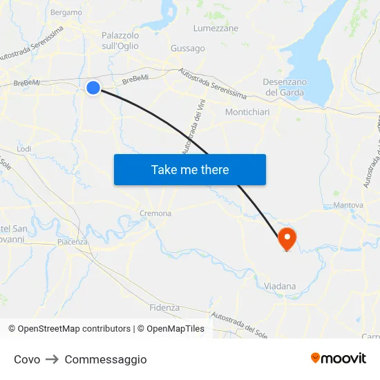 Covo to Commessaggio map