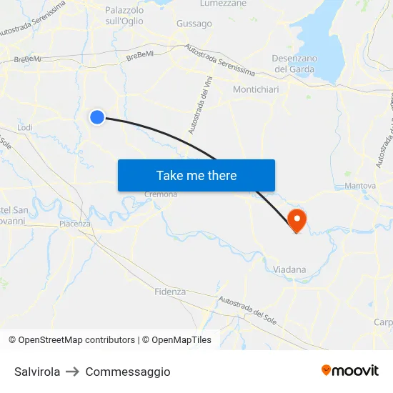 Salvirola to Commessaggio map