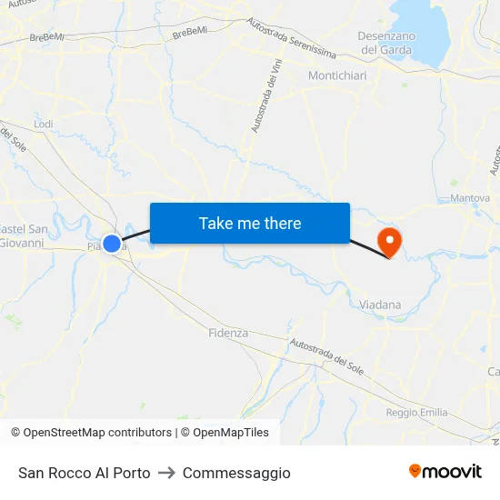 San Rocco Al Porto to Commessaggio map