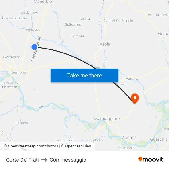 Corte De' Frati to Commessaggio map
