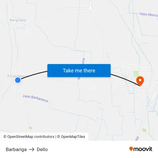 Barbariga to Dello map