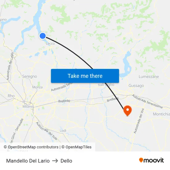 Mandello Del Lario to Dello map