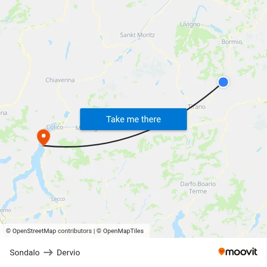 Sondalo to Dervio map