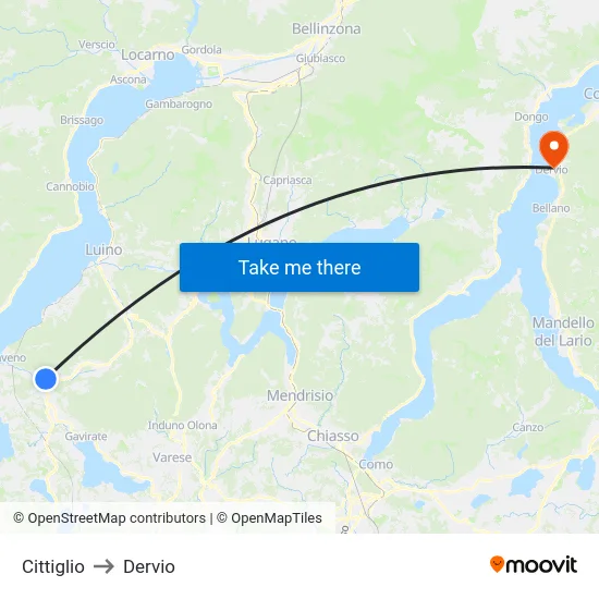 Cittiglio to Dervio map