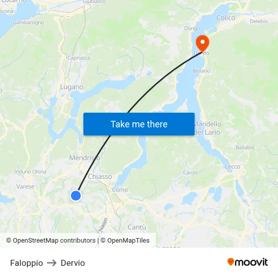 Faloppio to Dervio map