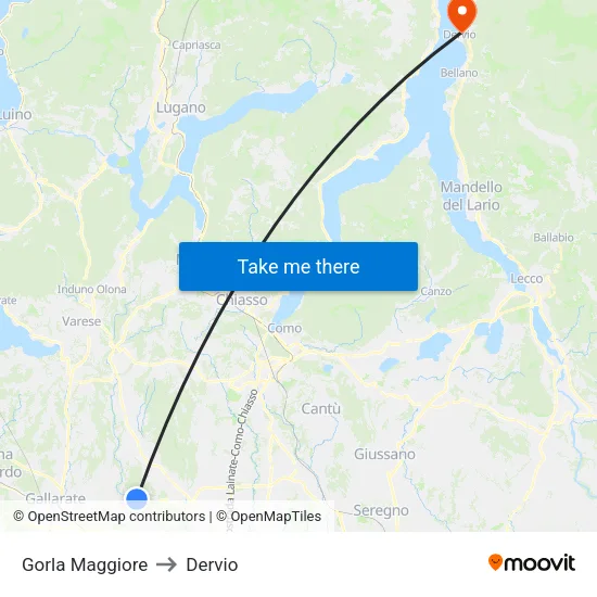 Gorla Maggiore to Dervio map