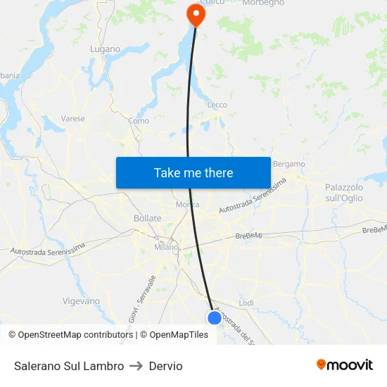 Salerano Sul Lambro to Dervio map