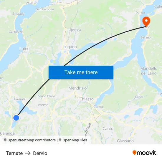 Ternate to Dervio map