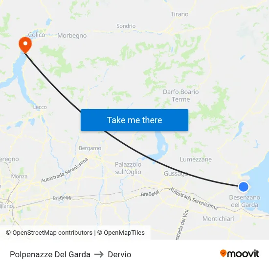 Polpenazze Del Garda to Dervio map