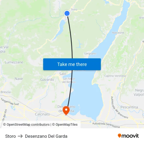 Storo to Desenzano del Garda map