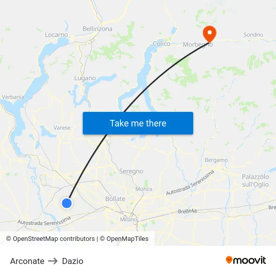 Arconate to Customs map