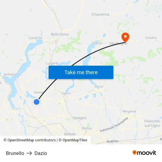 Brunello to Customs map