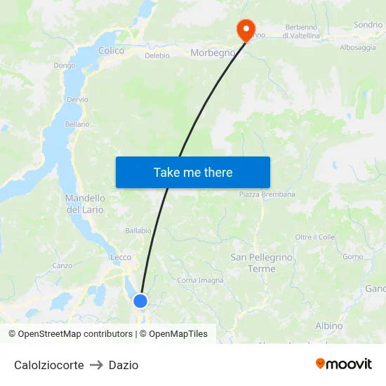 Calolziocorte to Customs map