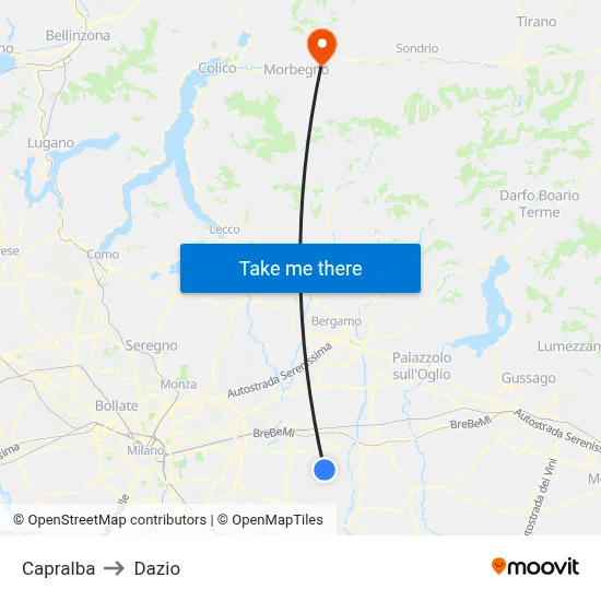 Capralba to Customs map