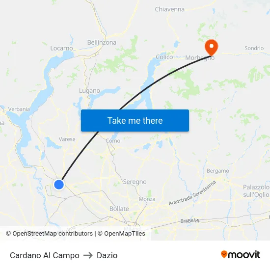 Cardano al Campo to Customs map