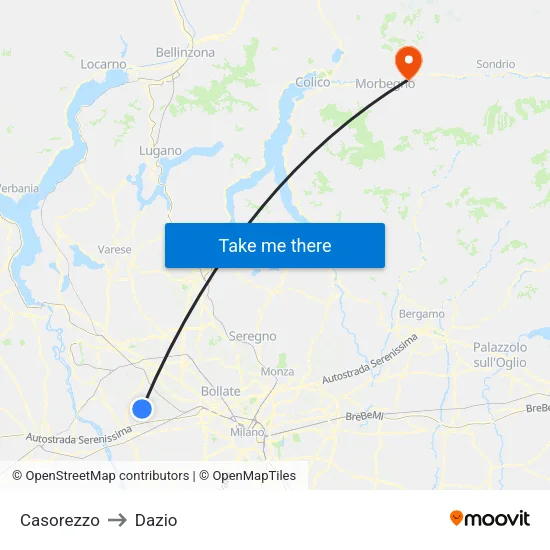 Casorezzo to Customs map