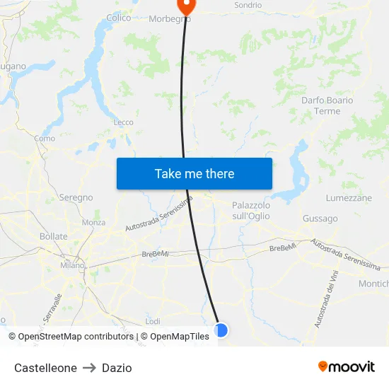 Castelleone to Customs map